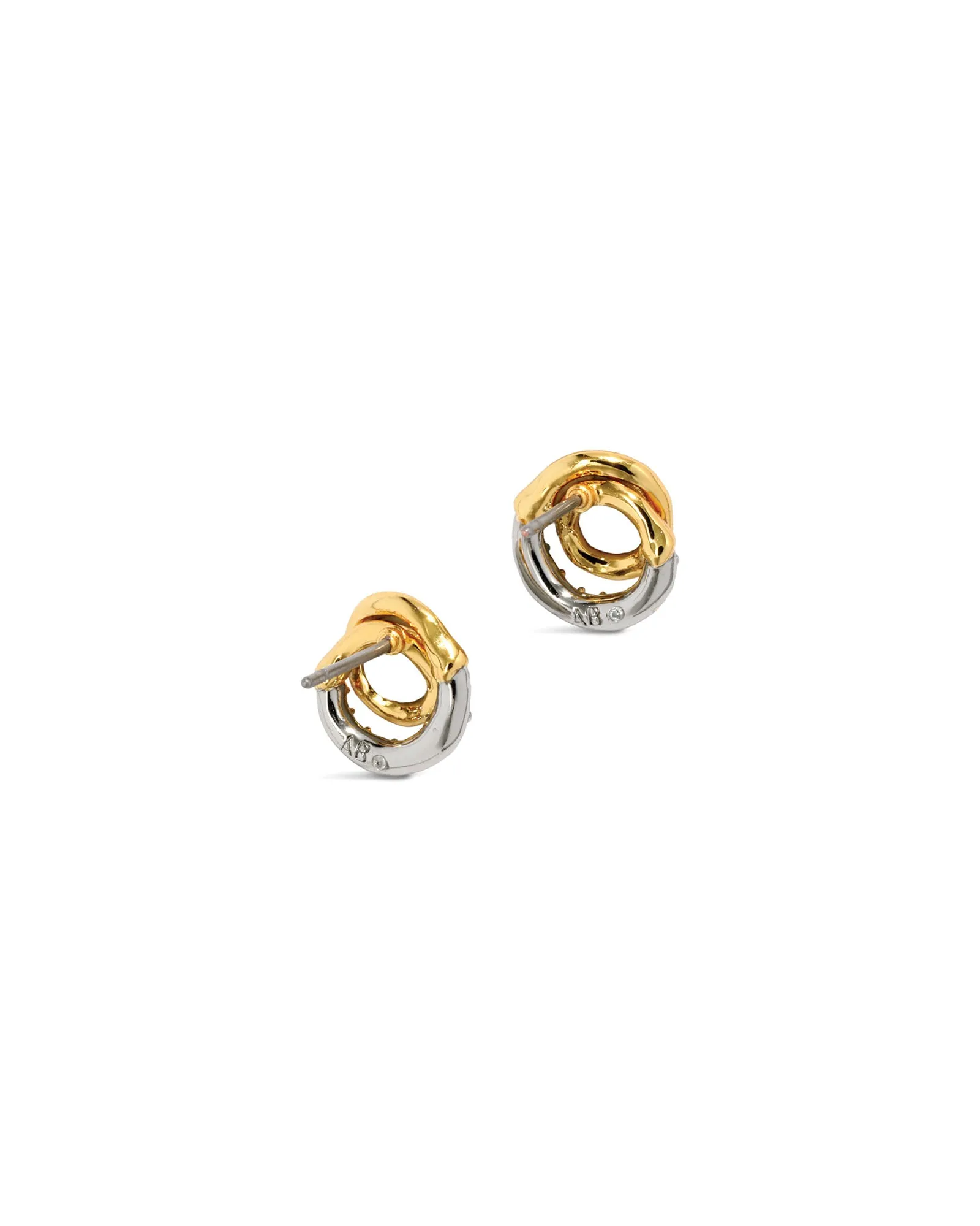 Solanales Gold Crystal Spiral Stud Earrings sold by Blue Ruby product image thumbnail 3