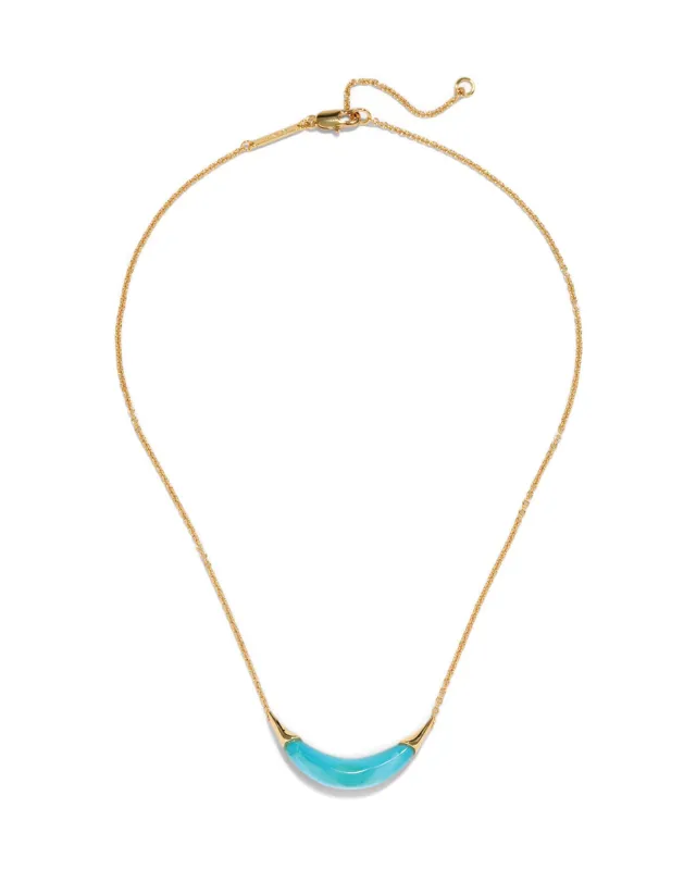 Gold Capped Crescent Lucite Necklace sold by Blue Ruby