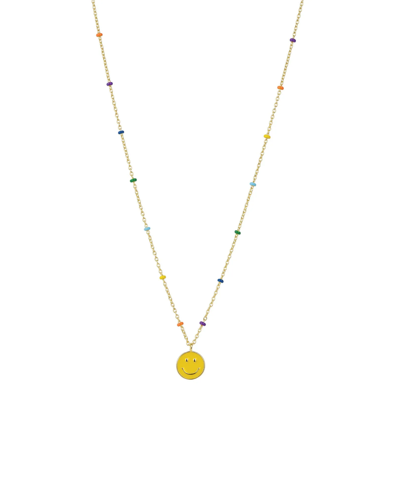 Smiley Face Enamel Chain Necklace sold by Blue Ruby
