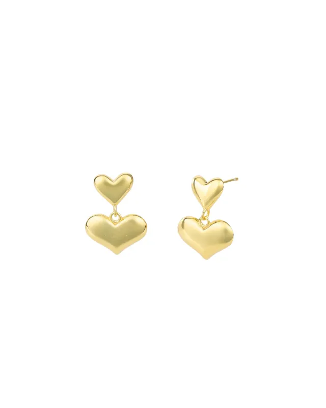 Two Heart Drop Studs sold by Blue Ruby