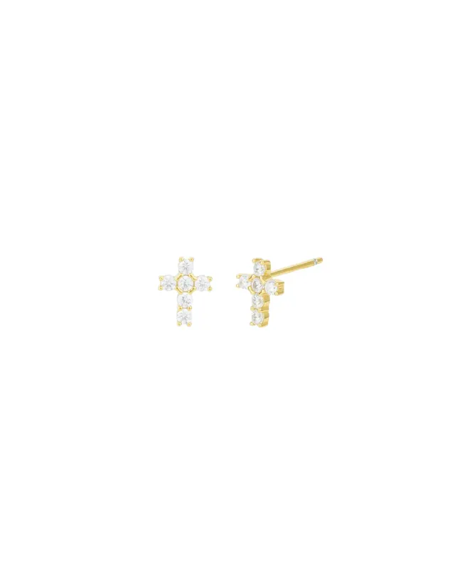 Cross CZ Studs sold by Blue Ruby