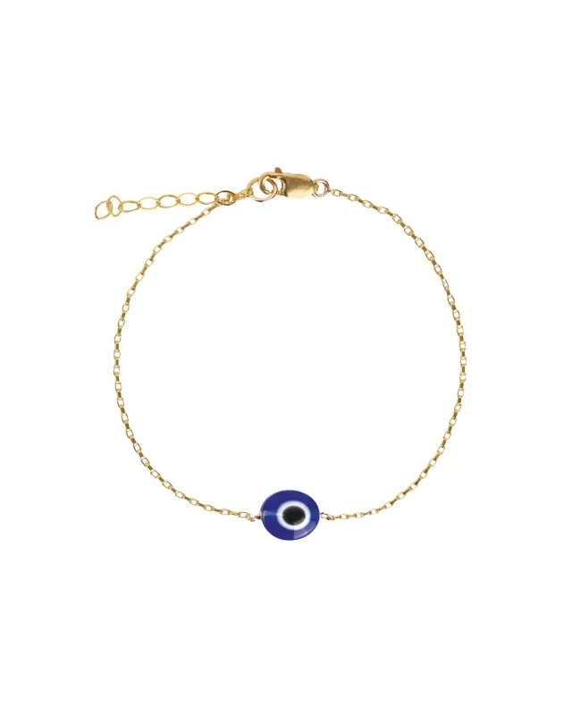 Evil Eye Rectangular Rolo Chain Bracelet sold by Blue Ruby