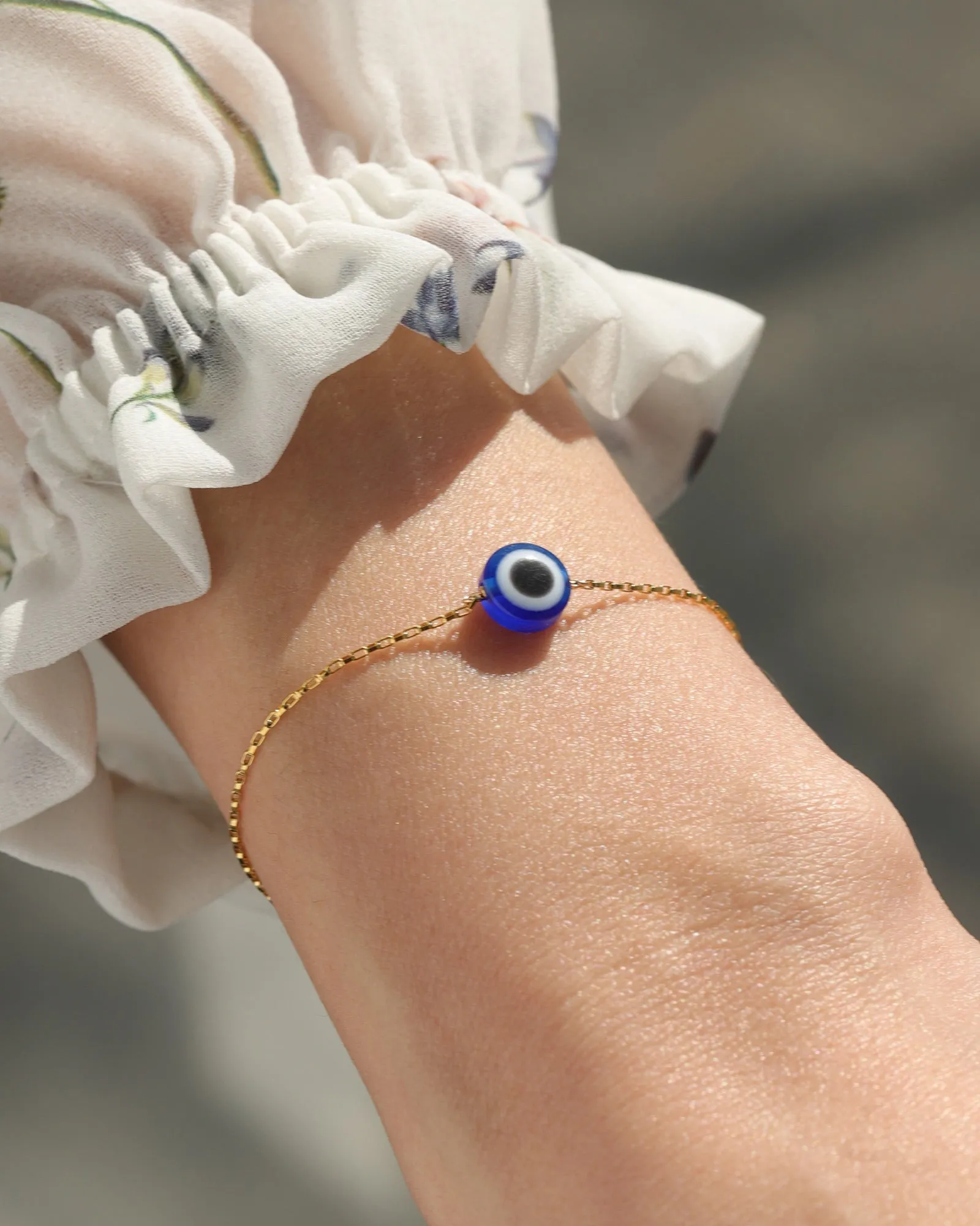 Evil Eye Rectangular Rolo Chain Bracelet sold by Blue Ruby product image thumbnail 2