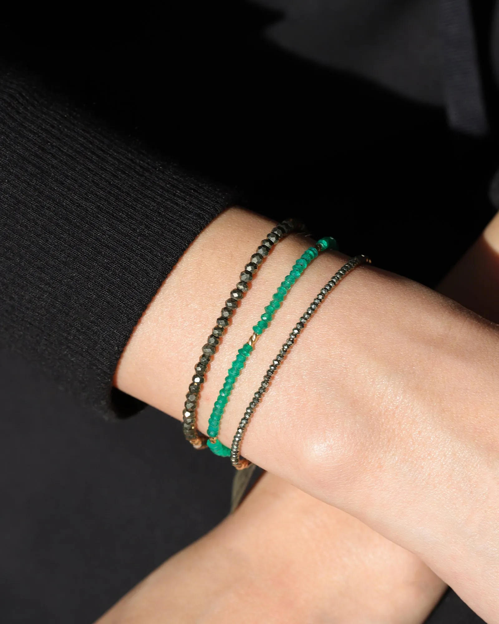 Pyrite Nugget Beaded Bracelet | 3mm sold by Blue Ruby product image thumbnail 2