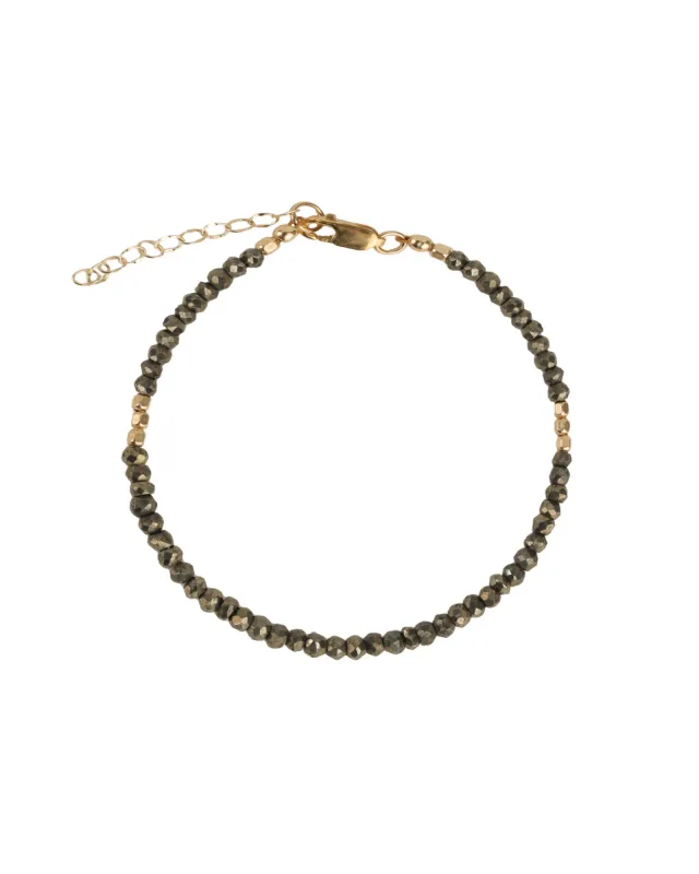 Pyrite Nugget Beaded Bracelet | 3mm sold by Blue Ruby