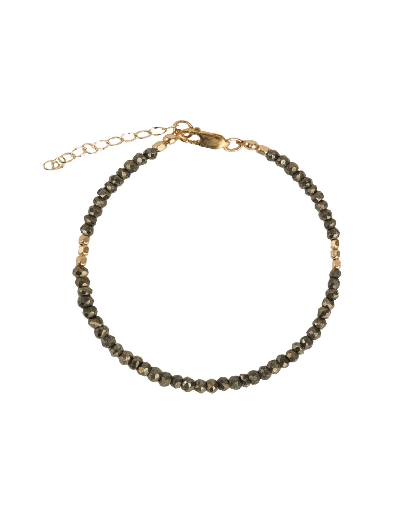 Pyrite Nugget Beaded Bracelet | 3mm sold by Blue Ruby