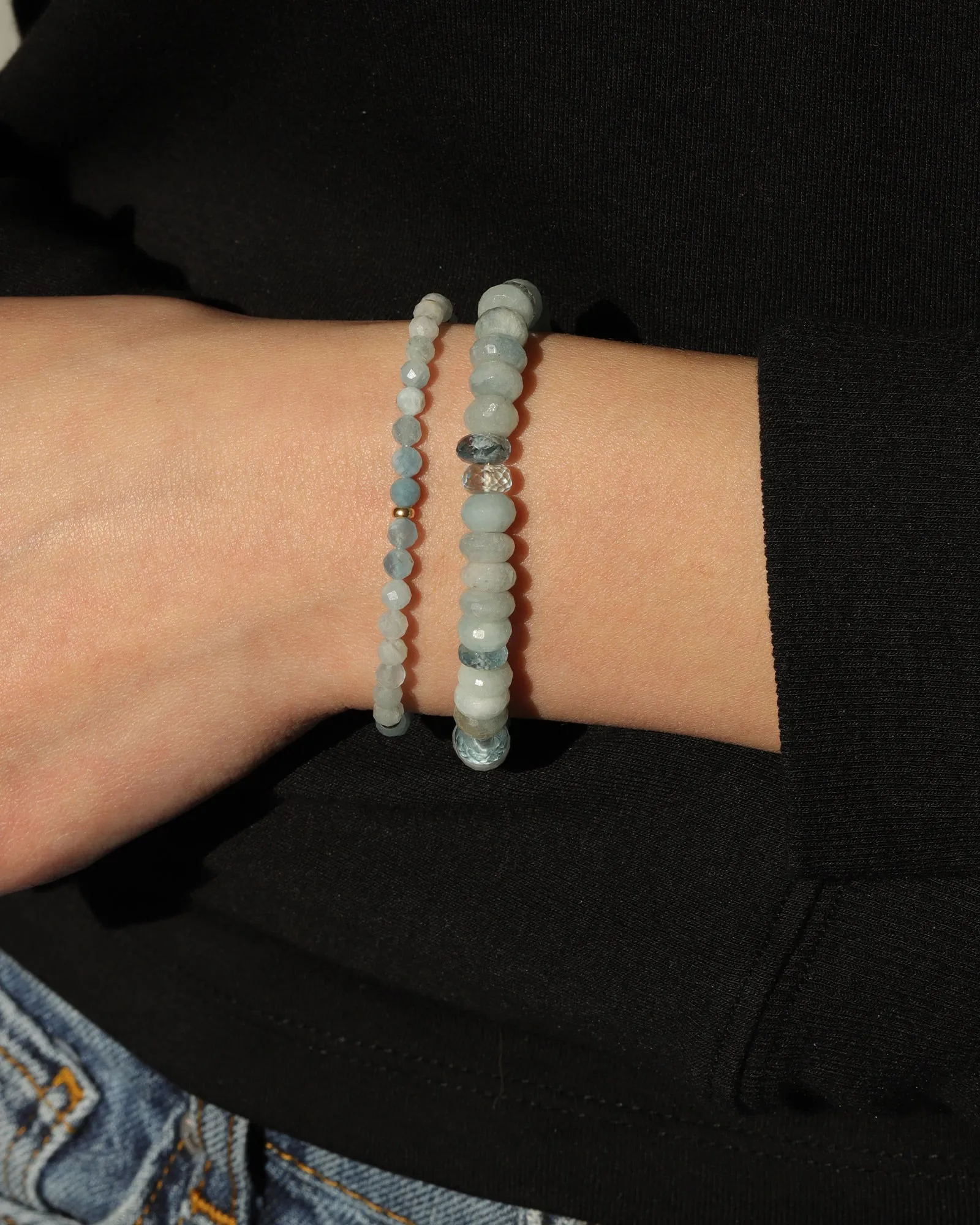 Aquamarine Mix Beaded Bracelet | 8mm sold by Blue Ruby product image thumbnail 2