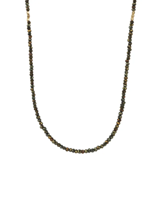 Pyrite Nugget Beaded Necklace | 3mm sold by Blue Ruby
