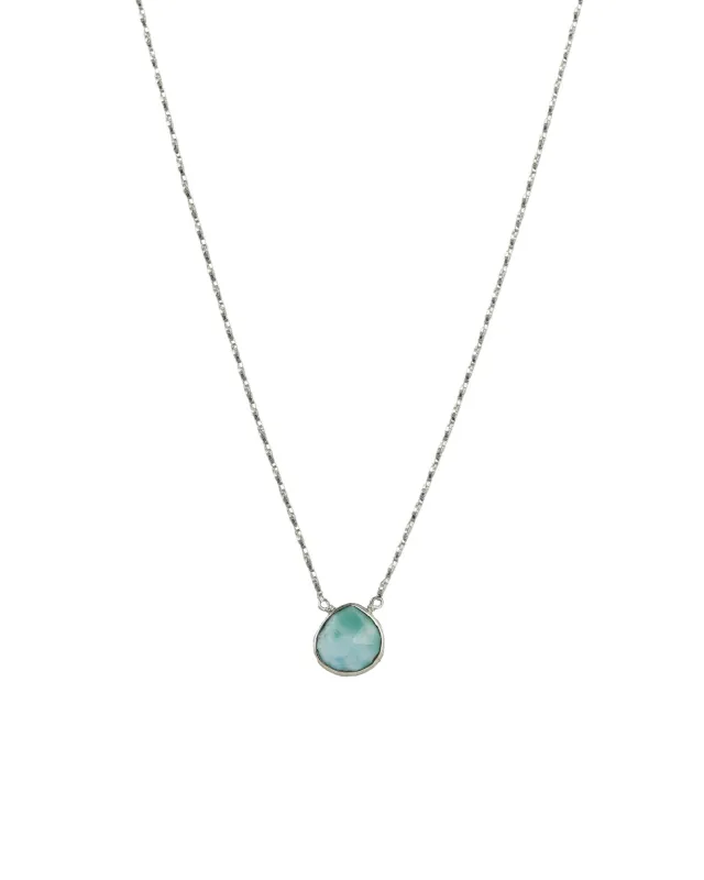Heart Bezel Stone Box Chain Necklace sold by Blue Ruby