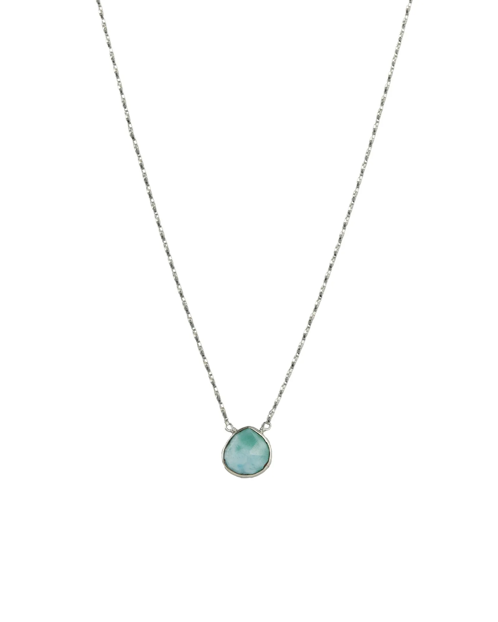 Heart Bezel Stone Box Chain Necklace sold by Blue Ruby