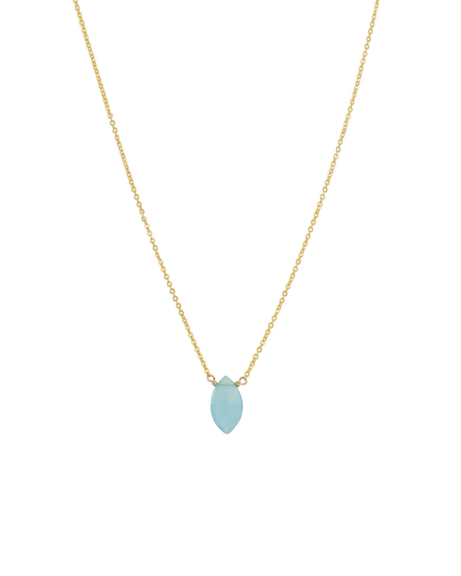 Blue Chalcedony Marquise Cable Chain Necklace sold by Blue Ruby
