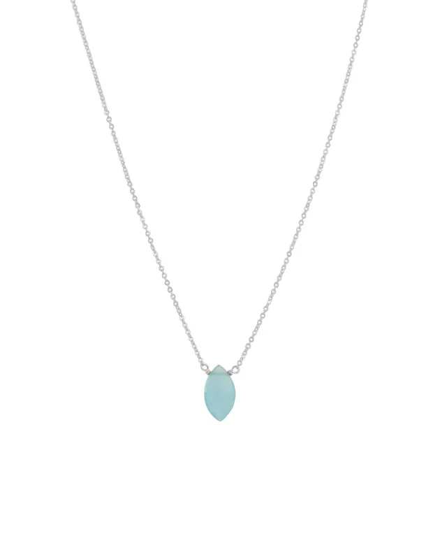 Blue Chalcedony Marquise Cable Chain Necklace sold by Blue Ruby