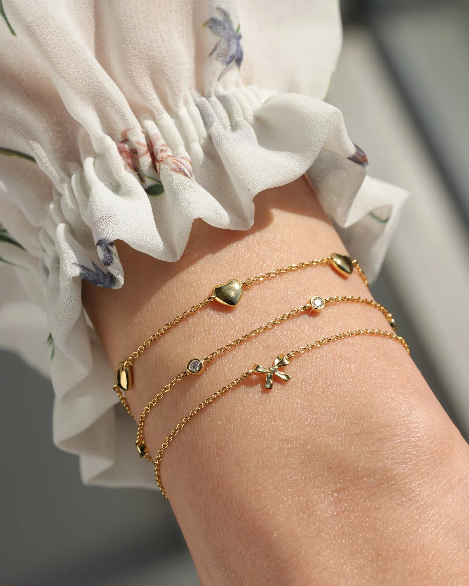 5 Bezel CZ Chain Bracelet sold by Blue Ruby product image thumbnail 2