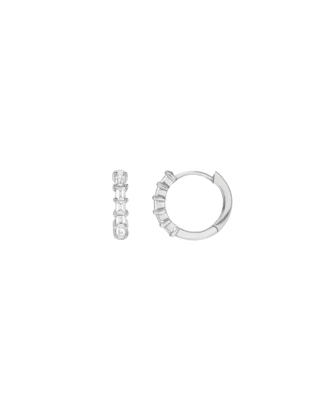 Baguette CZ Huggies | 12mm sold by Blue Ruby