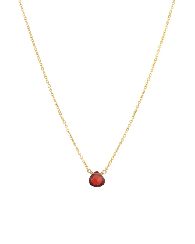 Garnet Heart Cable Chain Necklace sold by Blue Ruby