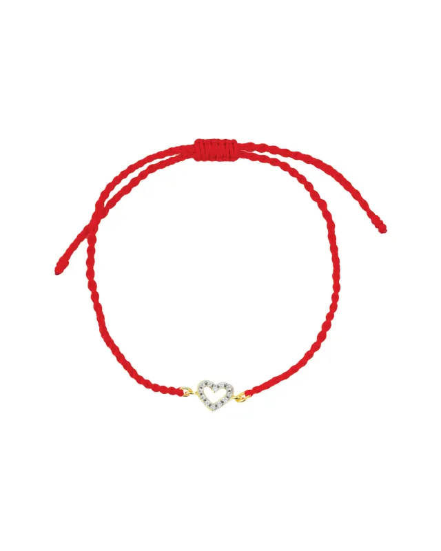 Pavé Open Heart Braided Bracelet sold by Blue Ruby