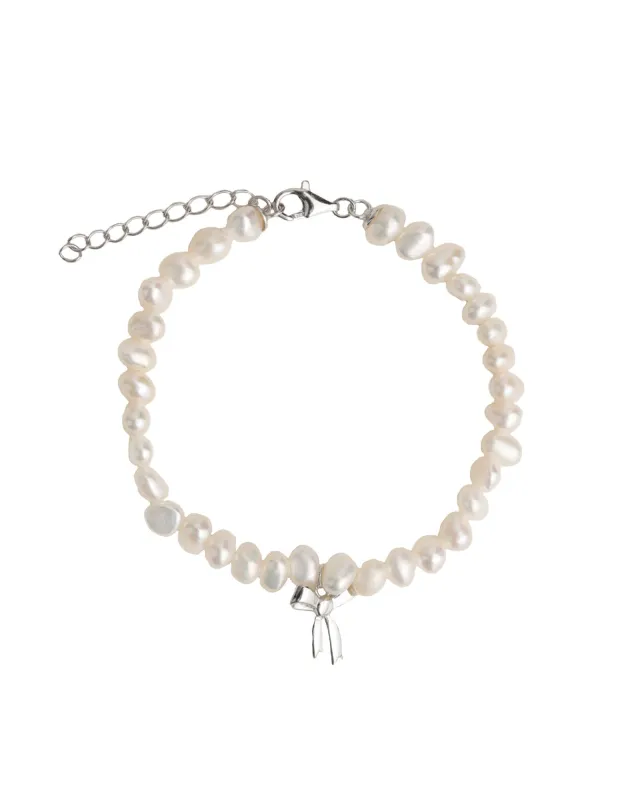 Bow Drop Pearl Bracelet sold by Blue Ruby