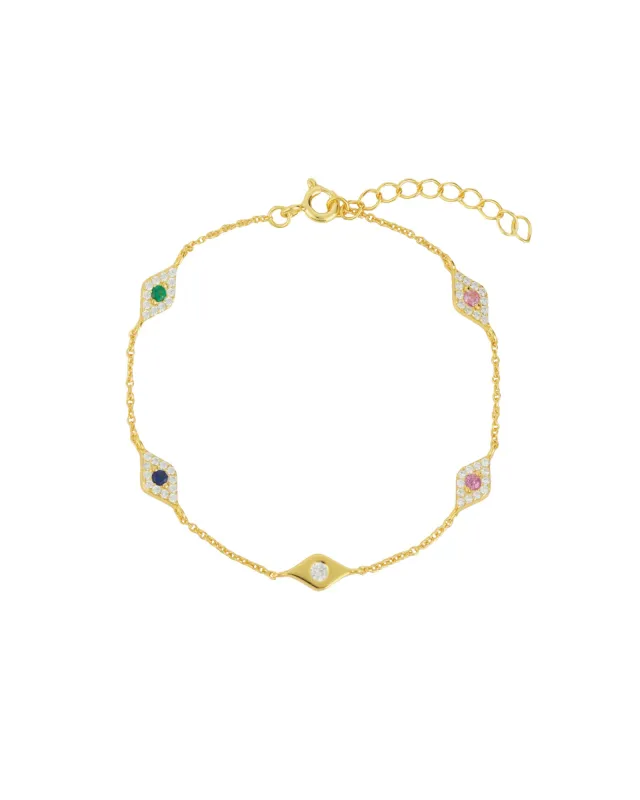 Mix Evil Eye CZ Bracelet sold by Blue Ruby