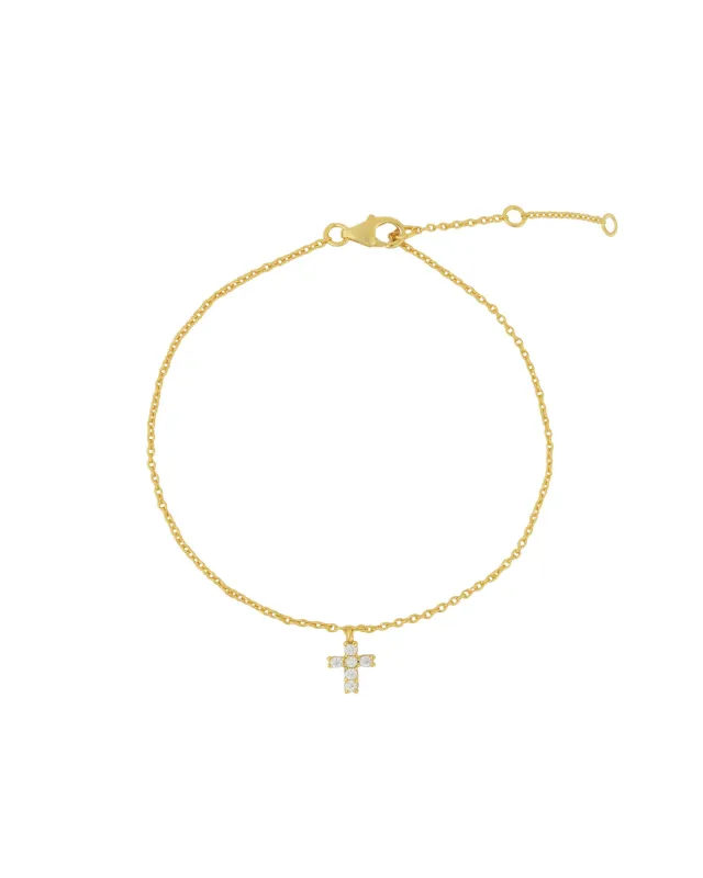 Cross CZ Drop Bracelet sold by Blue Ruby