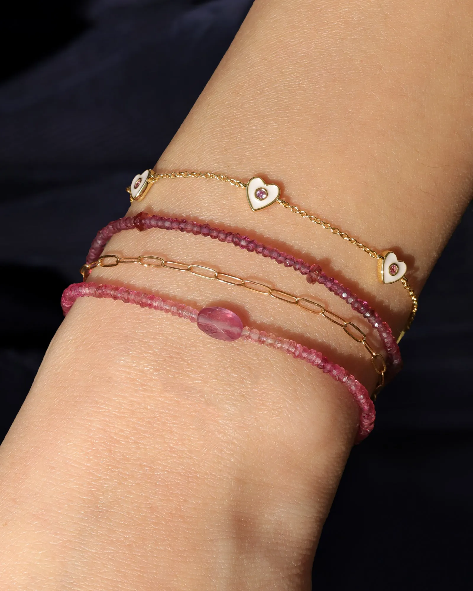 Enamel Five Heart CZ Bracelet sold by Blue Ruby product image thumbnail 2