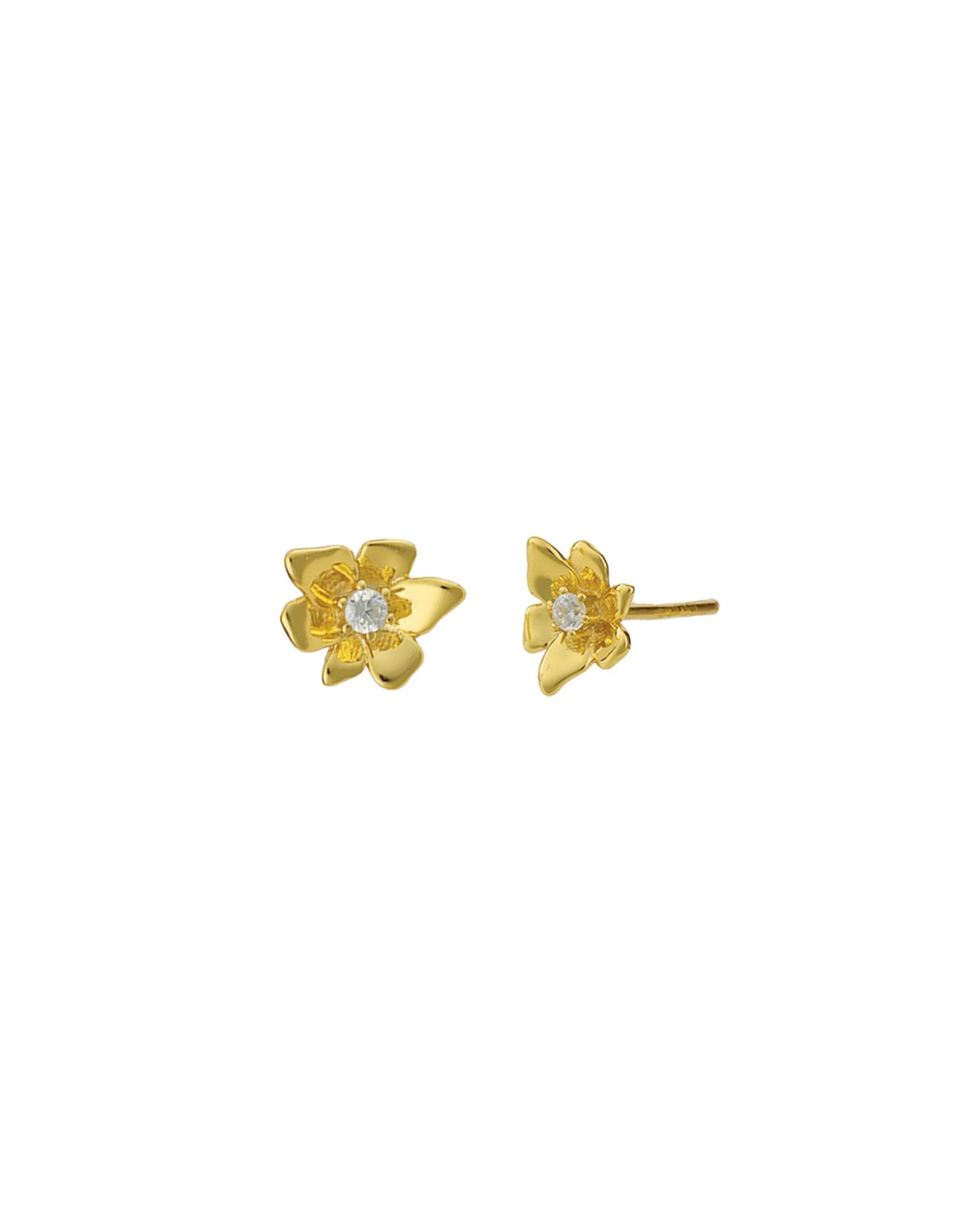 Vintage Flower Single CZ Studs sold by Blue Ruby