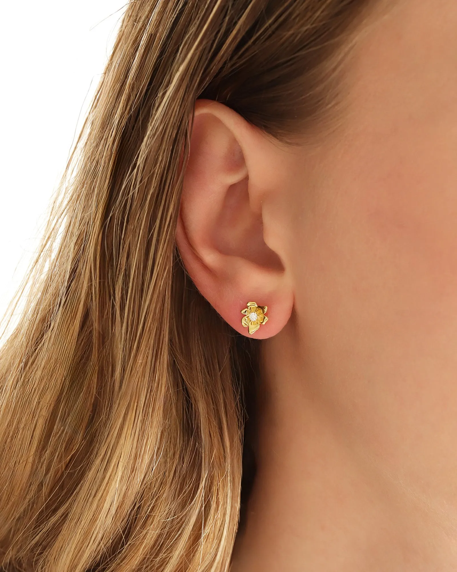 Vintage Flower Single CZ Studs sold by Blue Ruby product image thumbnail 2