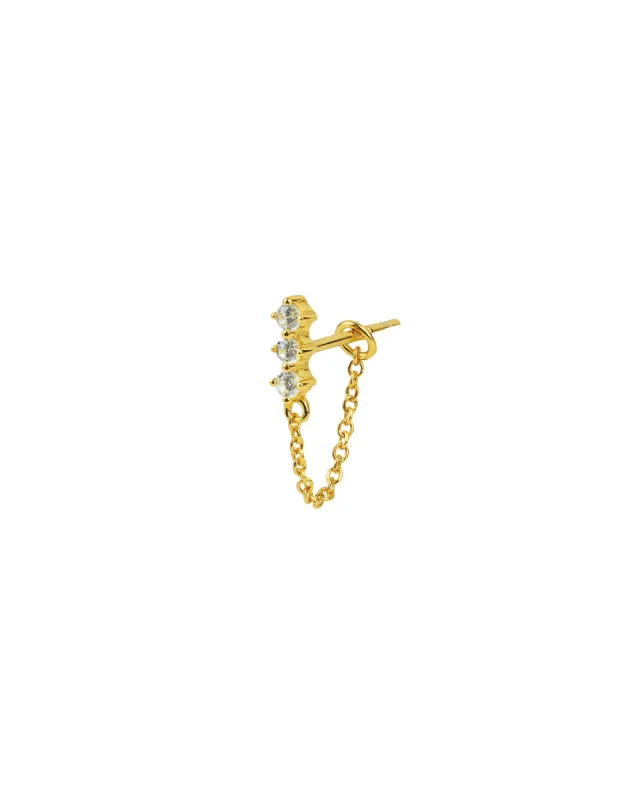 3 CZ Chain Loop Stud sold by Blue Ruby