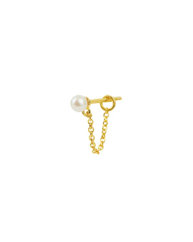 Single Pearl Chain Loop Stud sold by Blue Ruby