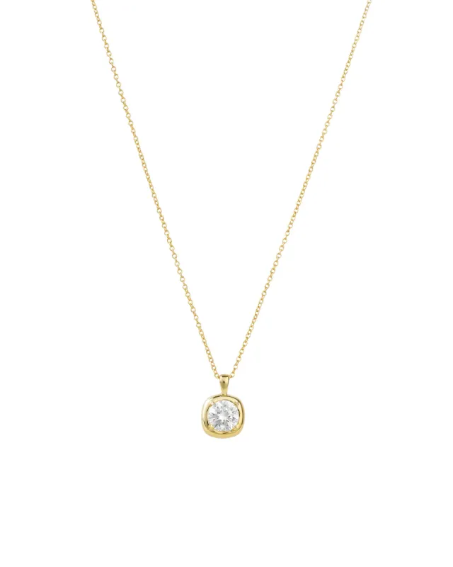 Round CZ Prong Bezel Necklace sold by Blue Ruby