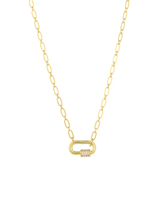 Pavé Carabiner Necklace sold by Blue Ruby
