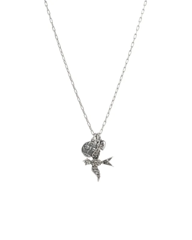 Swallow Heart Charm Necklace sold by Blue Ruby
