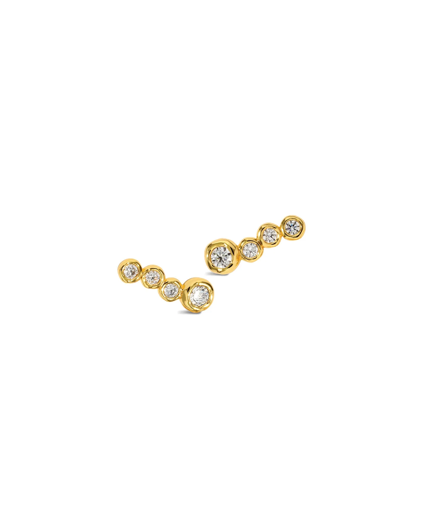 Asterales Gold CZ Bar Earrings sold by Blue Ruby