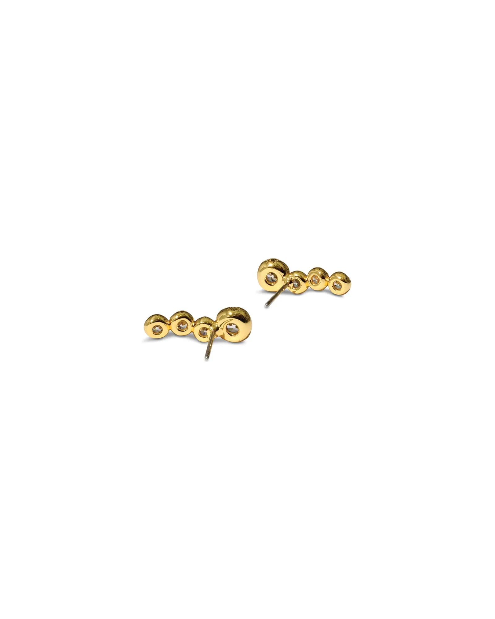 Asterales Gold CZ Bar Earrings sold by Blue Ruby product image thumbnail 3