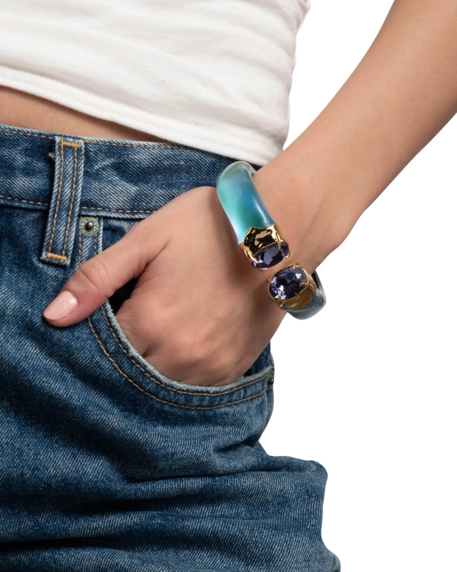 BonBon Crystal Lucite Hinge Bracelet sold by Blue Ruby product image thumbnail 2