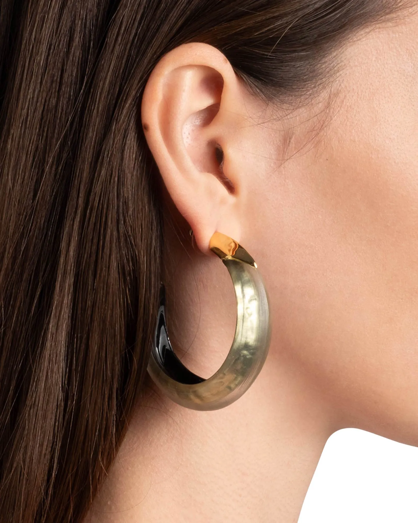 Luminous Lucite Edged Hoop Earrings sold by Blue Ruby product image thumbnail 2