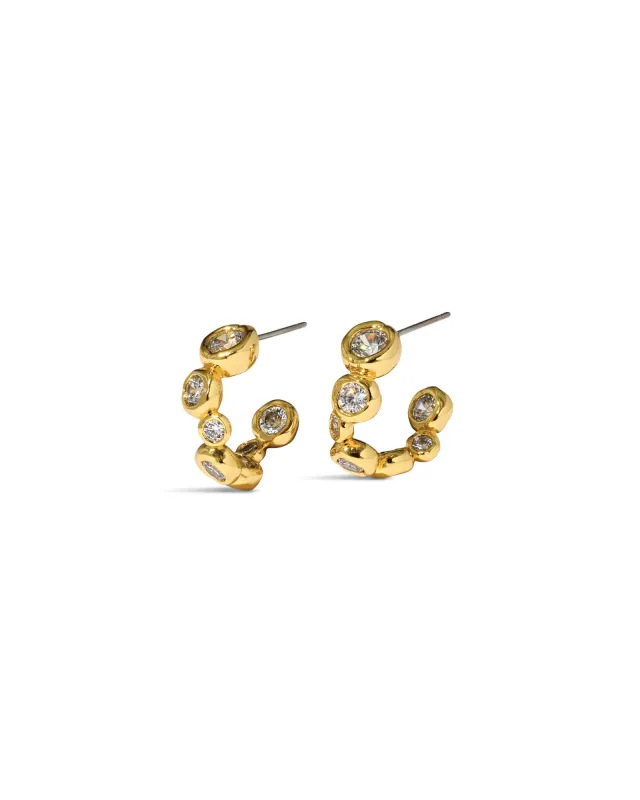Asterales Gold CZ Small Hoop Earrings sold by Blue Ruby