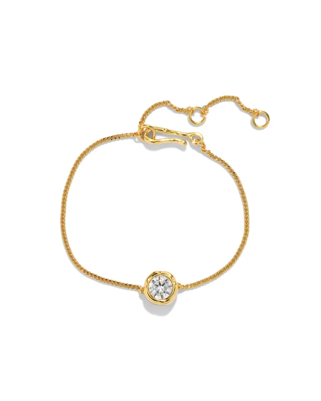 Asterales Gold Solitaire CZ Chain Bracelet sold by Blue Ruby