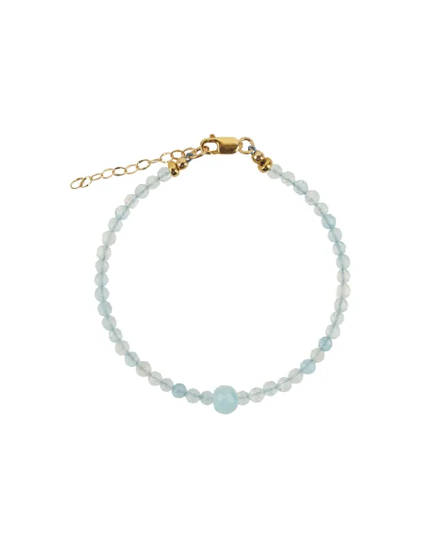 Single Round Aquamarine Bracelet | 3.5mm sold by Blue Ruby