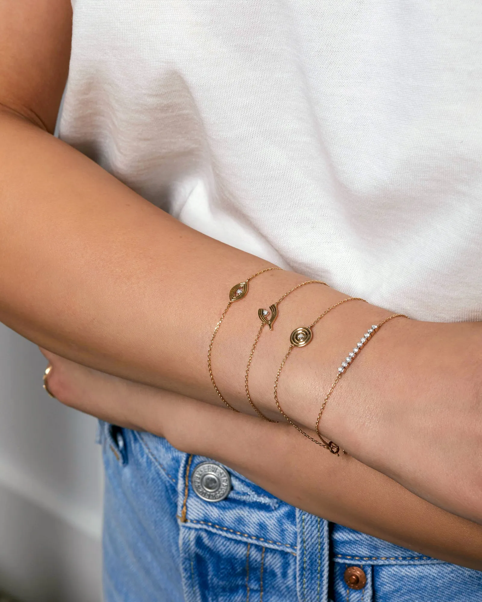 Single Diamond Evil Eye Bracelet sold by Blue Ruby product image thumbnail 2