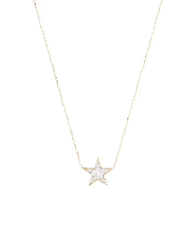 Solid Pavé Star Necklace sold by Blue Ruby