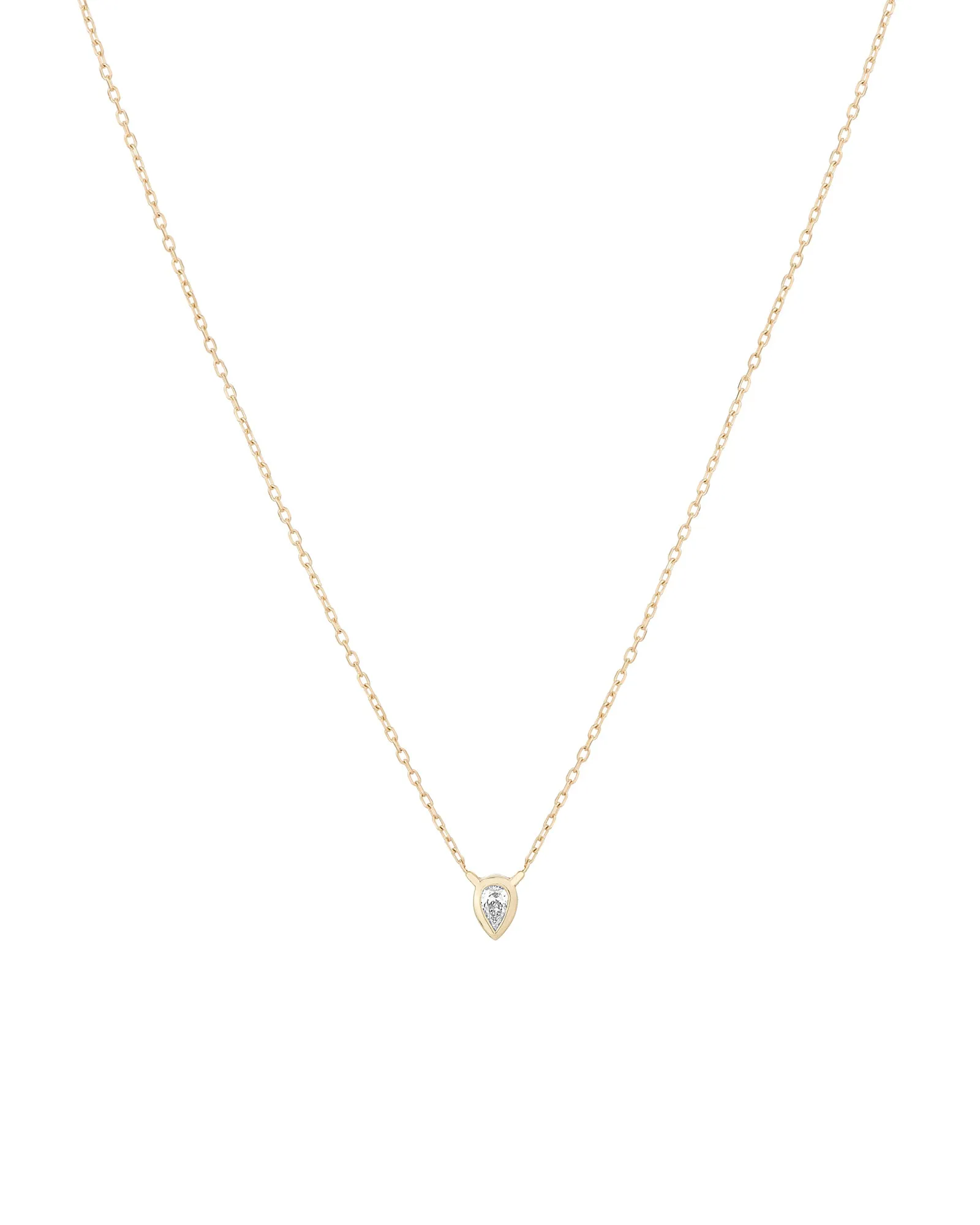 Bezel Teardrop Diamond Necklace sold by Blue Ruby