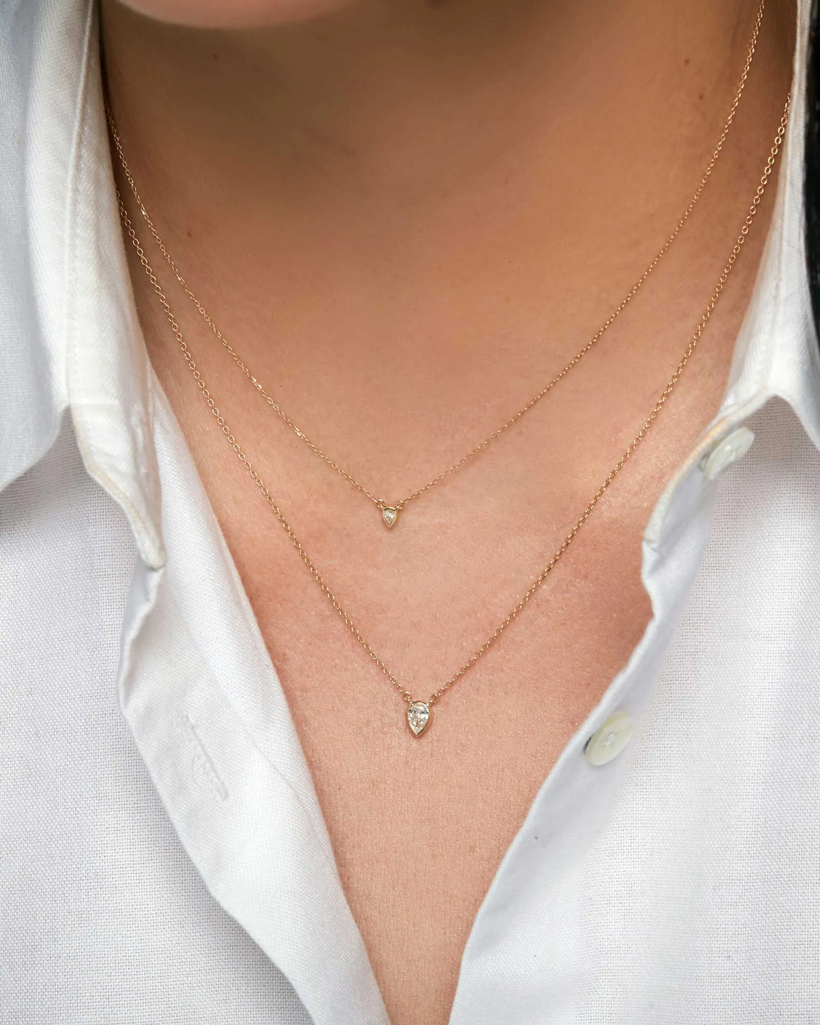 Bezel Teardrop Diamond Necklace sold by Blue Ruby product image thumbnail 2