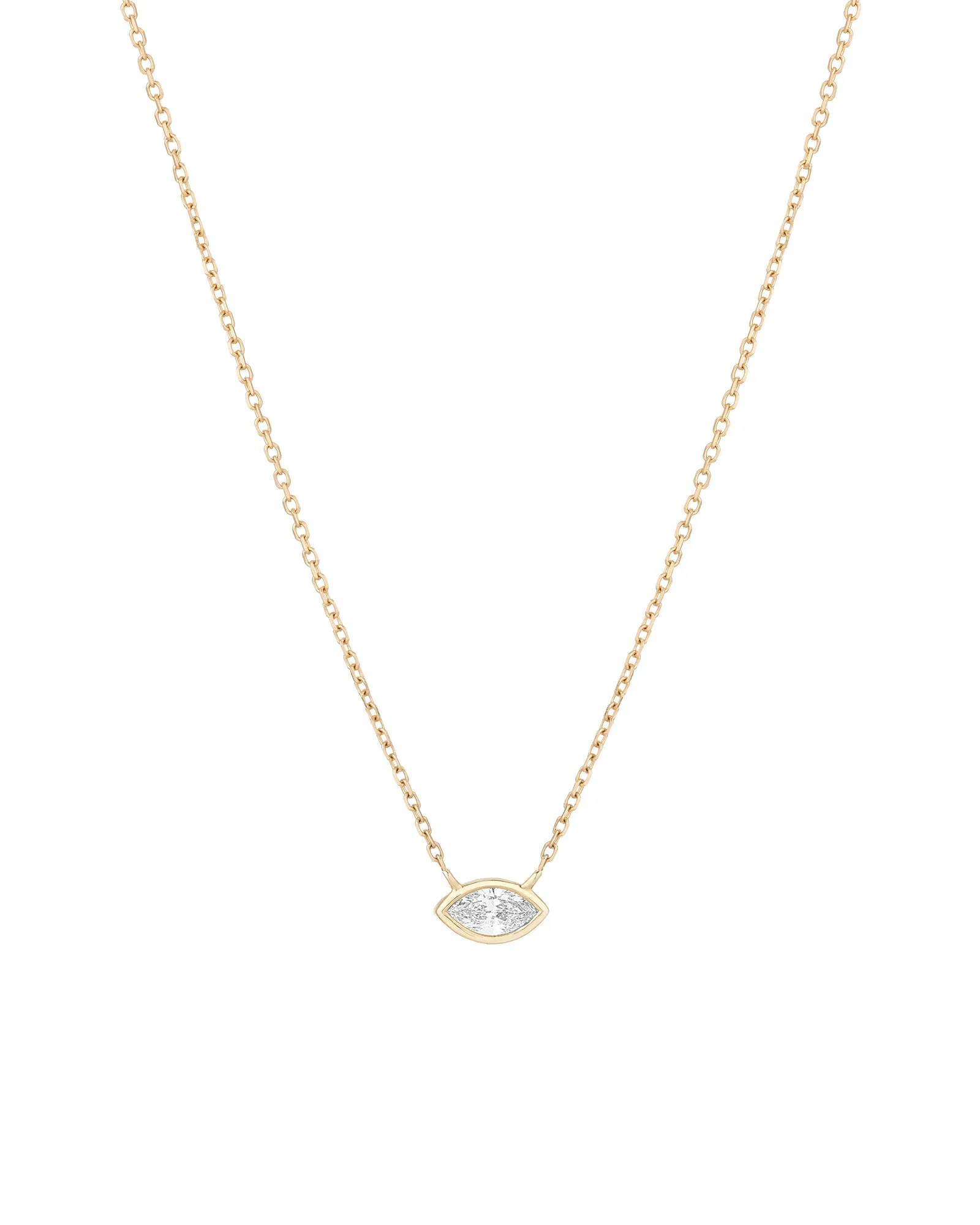 Bezel Marquise Diamond Necklace sold by Blue Ruby