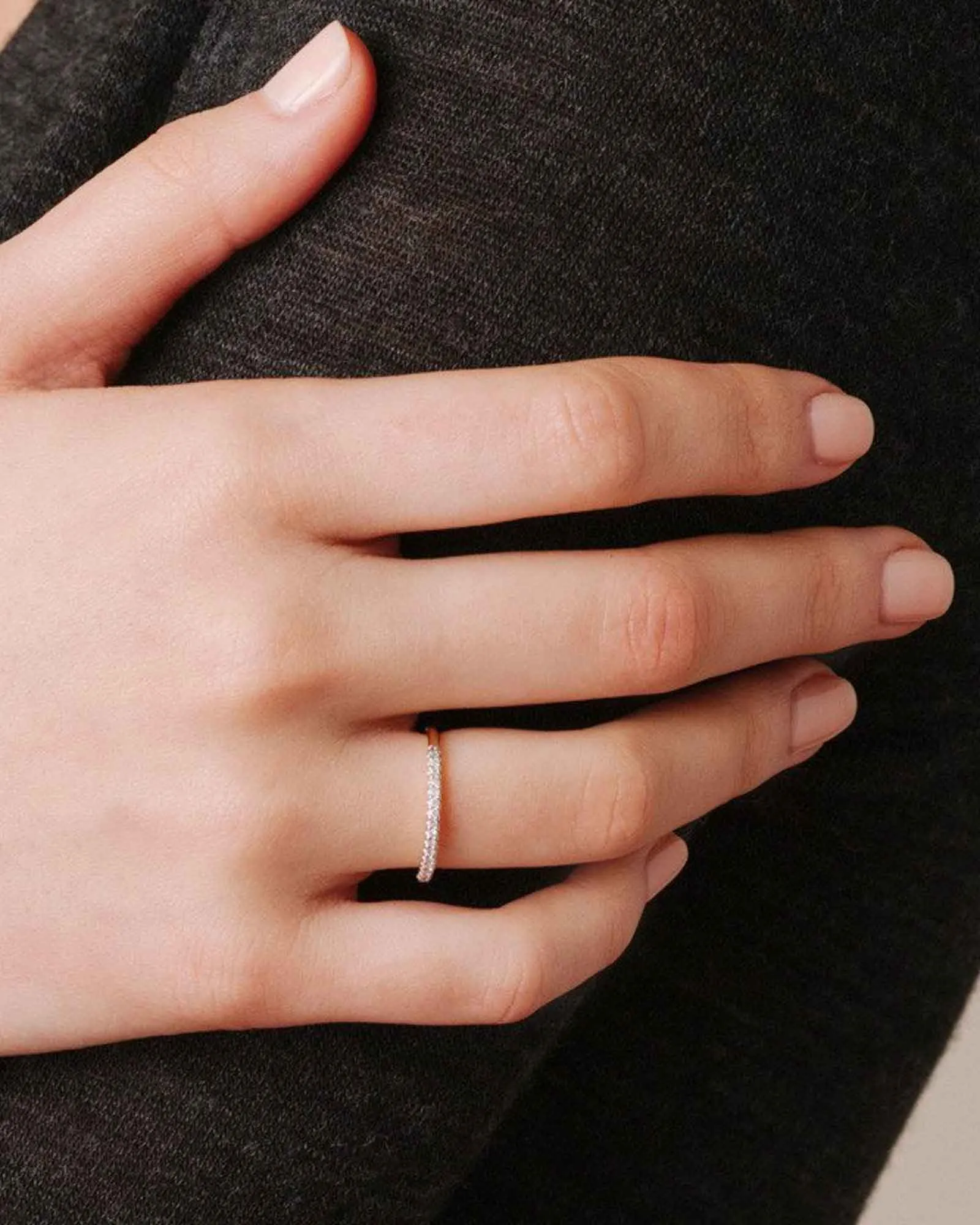 Half Pavé Band Ring sold by Blue Ruby product image thumbnail 2