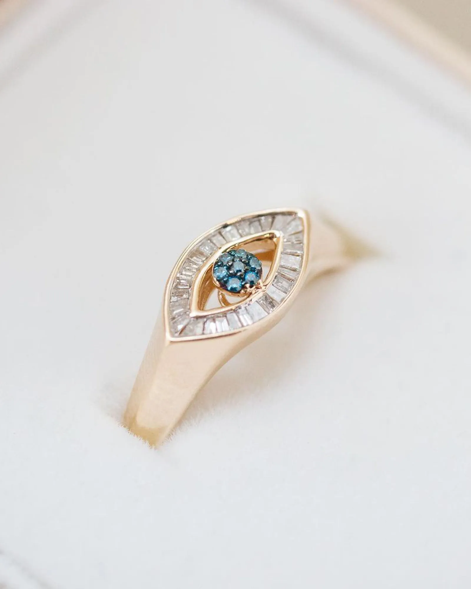 Baguette Evil Eye Ring sold by Blue Ruby product image thumbnail 3