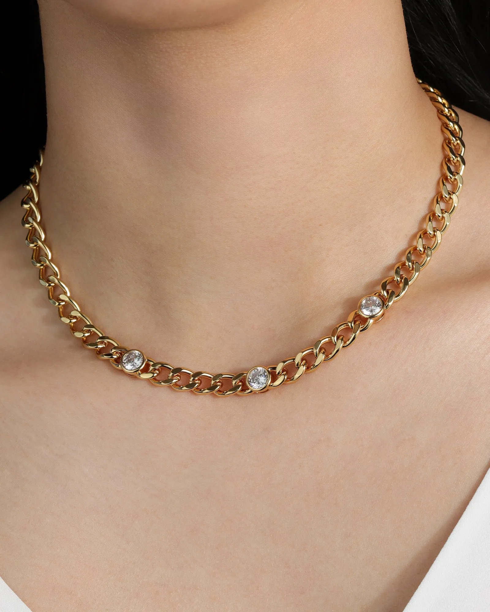 Cuban Link 3 CZ Necklace | 7mm sold by Blue Ruby product image thumbnail 2