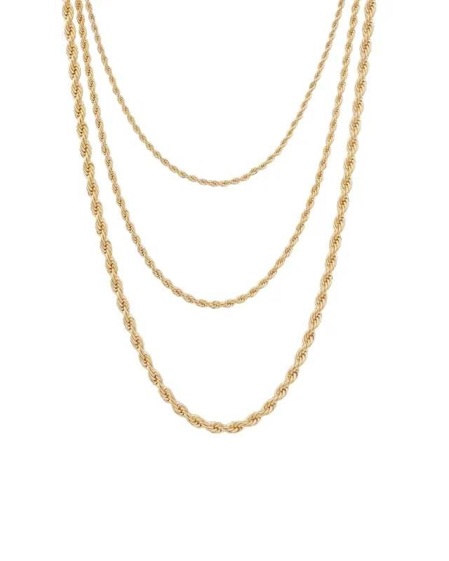 3 Row Gradual Rope Chain Necklace sold by Blue Ruby