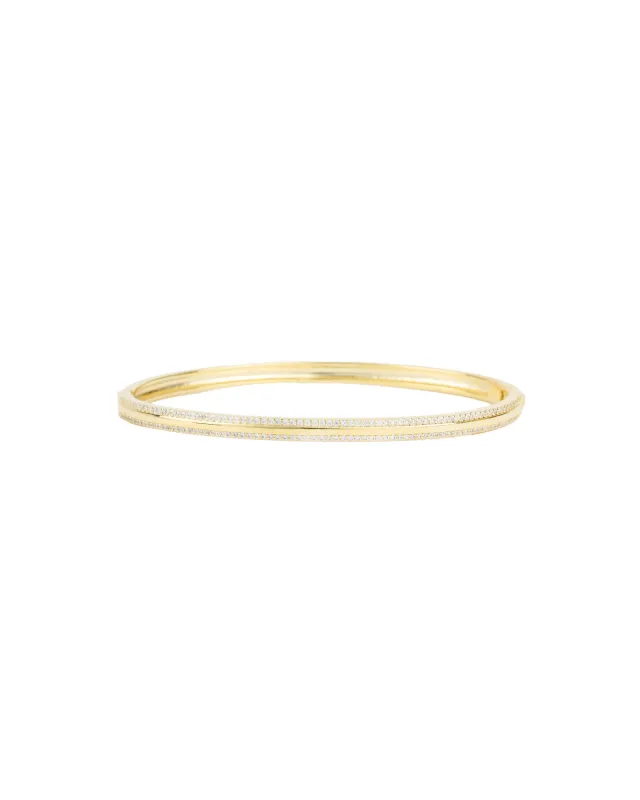 Two Row Pavé Oval Bangle sold by Blue Ruby