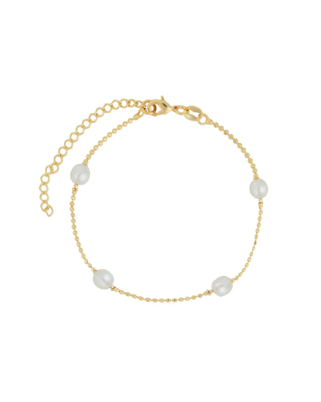 Beaded Chain Pearl Station Bracelet sold by Blue Ruby