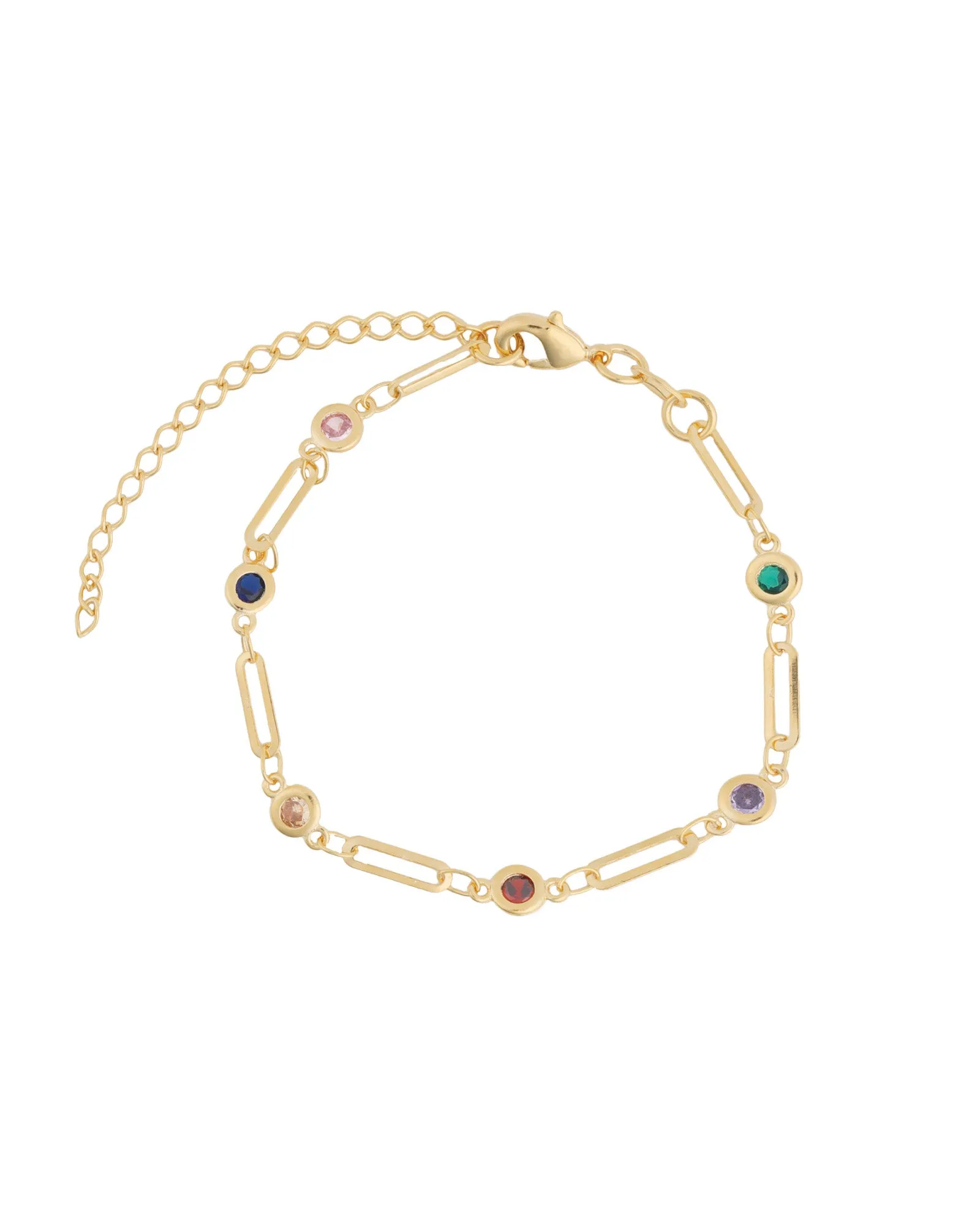 Mix CZ Paperclip Chain Bracelet sold by Blue Ruby